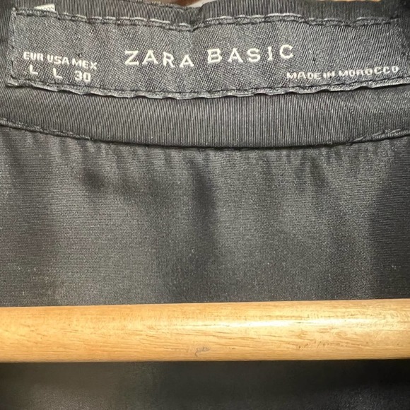 ZARA Basics Black Satin Feel Sleeveless MIDI Dress V-Neck Size Large - Picture 12 of 12